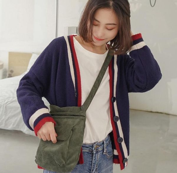 

2020 new original single shoulder slung canvas bag japanese corduroy shoulder bag