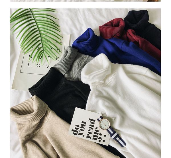 

men fashion sweater lapel neck knit pullover japan style solid color spring autumn wear mens casual base sweater, White;black