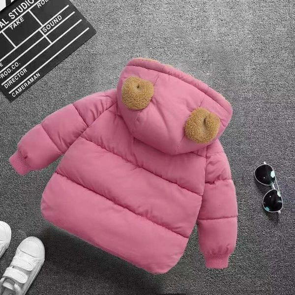 

children's down and cotton padded jacket in winter, Black