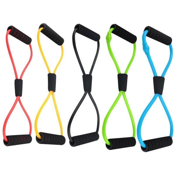 

yoga fitness resistance 8 word chest expander rope workout muscle fitness rubber elastic bands for gym sports exercise