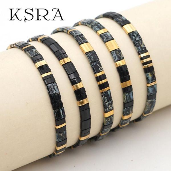 

charm bracelets ksra bohemia miyuki seed beads bracelet for women boho handmade tila female jewelry 2021, Golden;silver