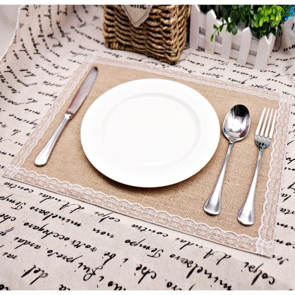 

4pcs burlap lace cutlery pouch rustic wedding tableware knife fork holder bag hessian jute table decoration accessories for home f bbysgl