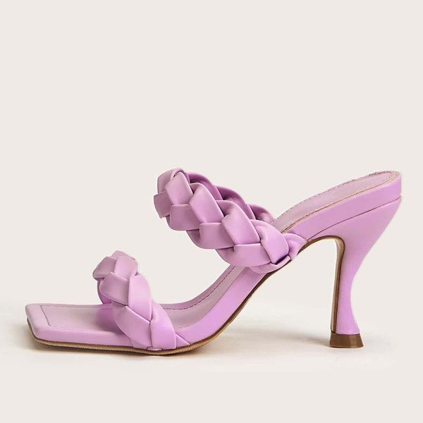 

dress shoes 2021 elegant ladies party sandals square toe ankle buckle strap femmes stiletto high heels size35-421, Black