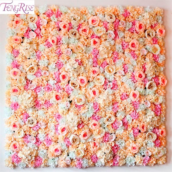 

fengrise 40x60cm silk rose champagne artificial for decoration flower wall romantic wedding backdrop decor