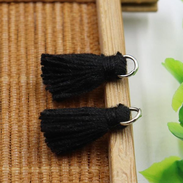 

20pcs 1.5cm metal ring mini cotton thread tassels diy craft earring clothes curtain jewelry decor accessories small fringe trim h wmtdsk