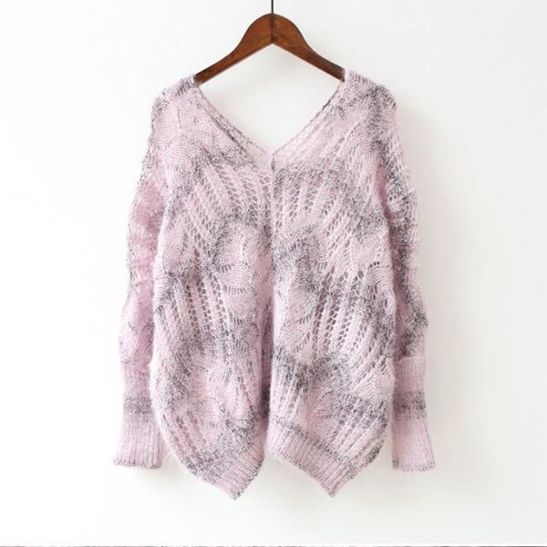 

v-neck women sweater knitted long sleeve mohair female jumper bright silk off shoulder knitted pullover ladies sweater 20201, White;black