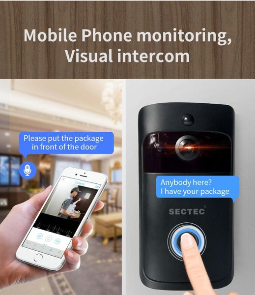 

doorbell alarm remote control phone baby monitor night vision safely wireless wifi video door phone home security camera