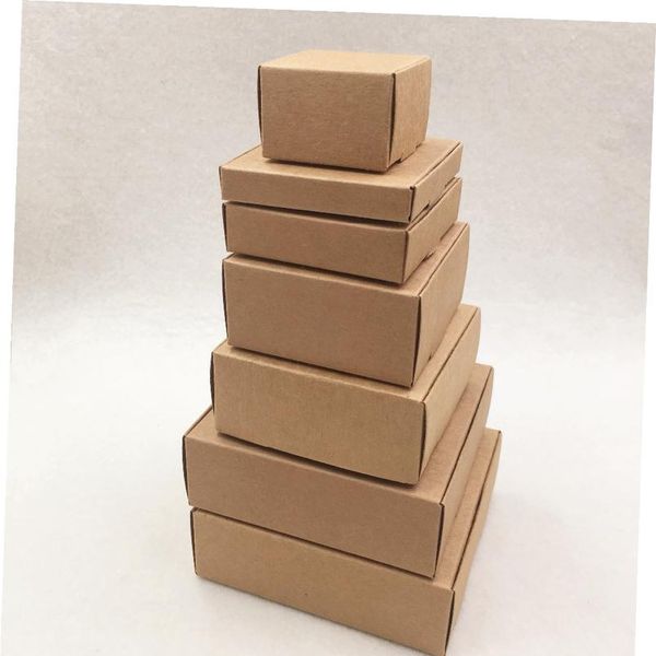 

20pcs 6 size aircraft brown gift packaging kraft paper box for jewelry\\wedding\\candy\\crafts\\cake\\handmade soap packi jllsdj