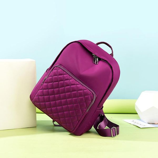 

2020 casual female thread backpack oxford youth women backpack embroidery diamond lattice casual girl zaino lady travel back bag