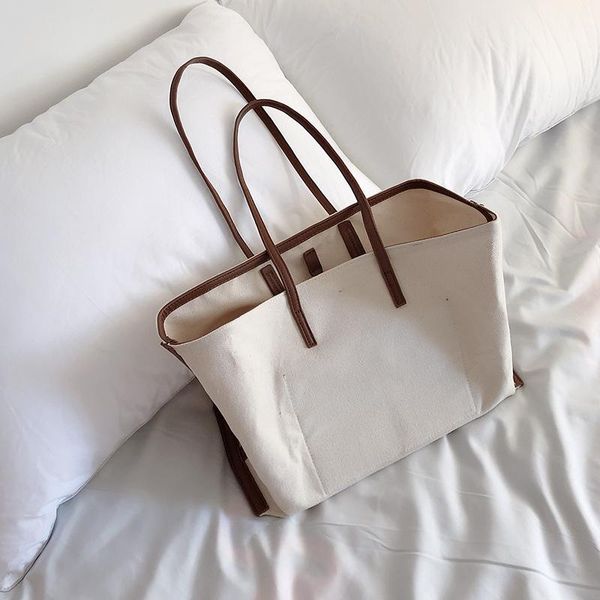 

fashion big canvas bags shoulder shopping handbags women girl large handbags casual totes shoulder bags japanese korean style