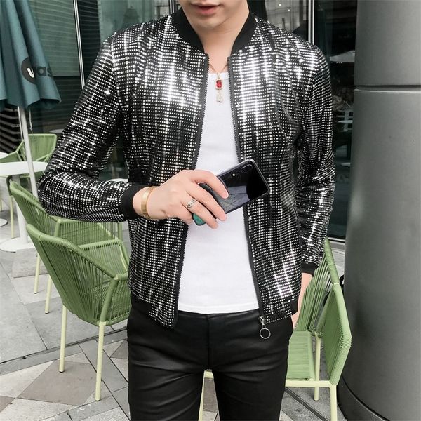 

a 2021 new nova seo fina moda coreana rua jaqueta homem auto-cultivo personalidade brilhante desempenho de palco roupas hip yru2 xwkn, White;black