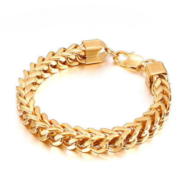 

2021 new year gifts 5mm/6mm/8mm gold stainless steel cool figaro link chain bracelet bangle men women boys gift, Black