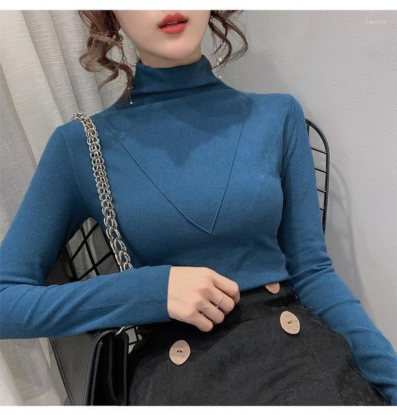 

sanding double-sided plush base shirt female autumn and winter underwear ou huo 2020 new style western style half turtleneck bru1, White