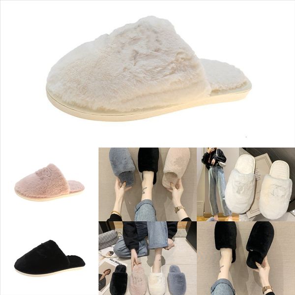 

a0y3v real warm slippers minion plush stuff plush cuddly fluffy women's fur slippers indoor fur furry girls slipper, Black