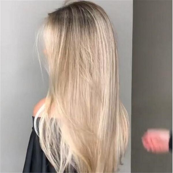 

european and american popular style wig female wig hair gradually change color, long straight hair, slimmed head cover, party wigs, fashiona, Black