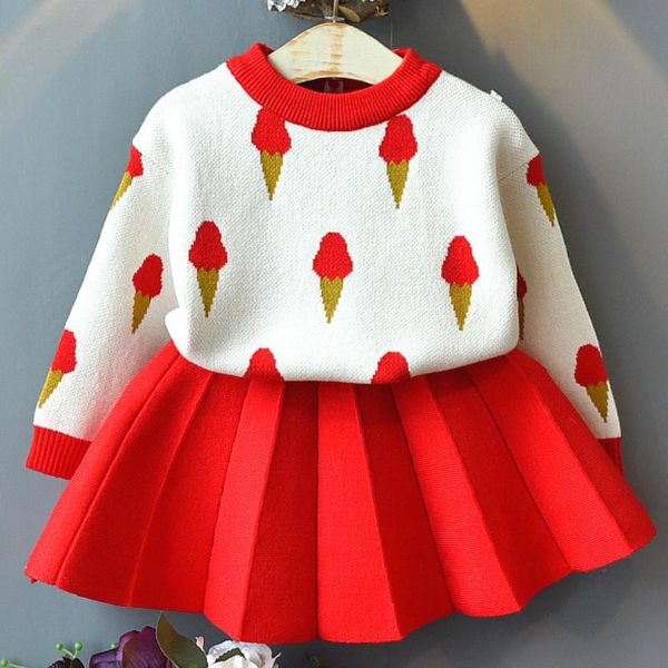

clothing sets princess baby girls sweater blouse shirt tutu skirt set toddler girl's christmas costume clothes suits for winter wear, White