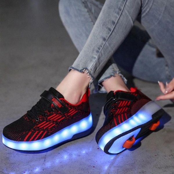 

boy girl usb charging children skating sneakers with 2 wheels girls boys led shoes kids sneakers with wheels roller skate shoes #dw75
