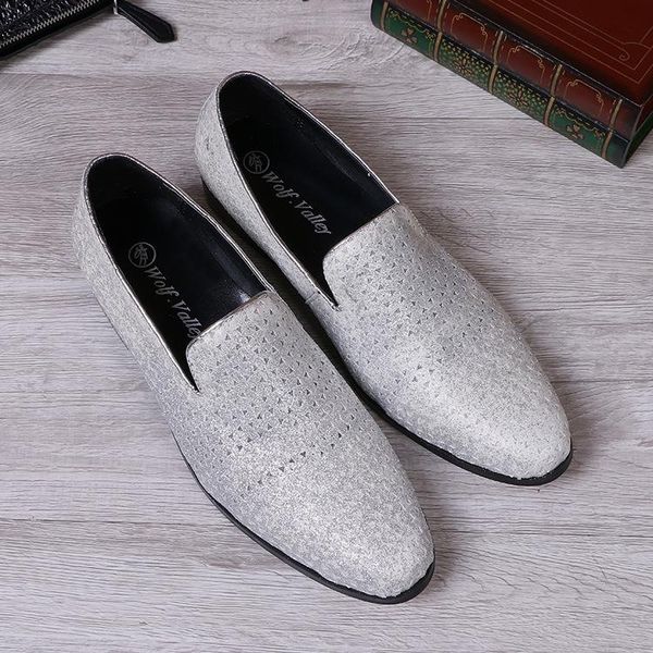 

new casual men trend leather breathable white pointed toe shoes leather wedding business dress show for men, Black