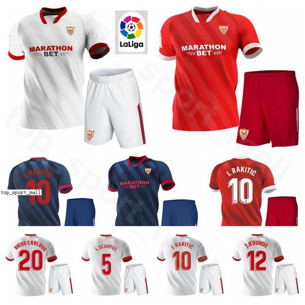 

2020 футбол sevilla fc 9 люк де йонг трикотажные севилья набор 11 мунир эль haddadi 22 franco vazquez kits рубашка оливер торрес футбол, Black