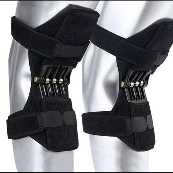 

elbow & knee pads protection power support powerful rebound spring force sports reduces soreness old cold leg protection1, Black;gray