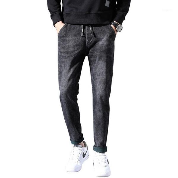 

2020 autumn men's stretch loose fit jeans men's denim pants spring new style trousers menswear1, Blue