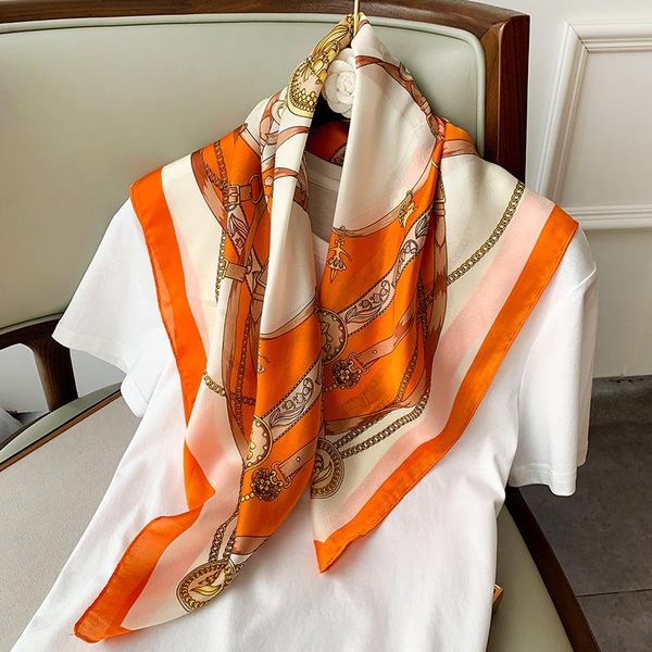 

scarves 2021 spring chain 70 xiao si jin silk decorative scarf summer sunscreen shawl soft wild women poncho chiffon hijab, Blue;gray