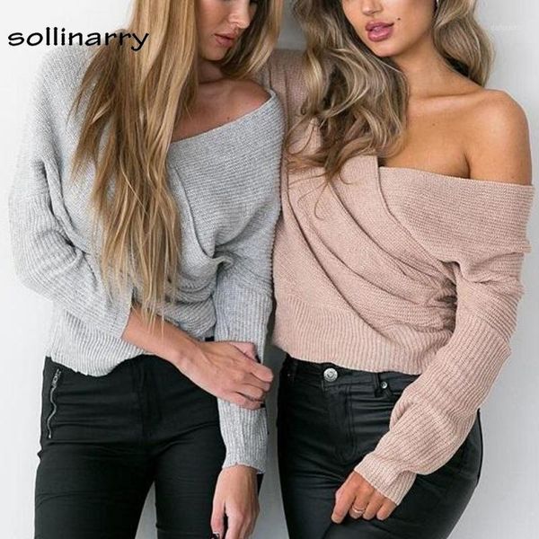 

sollinarry solid high street fashion winter jumper computer knitted v neck full sleeve v neck sweater pullovers regular knitwear1, White;black