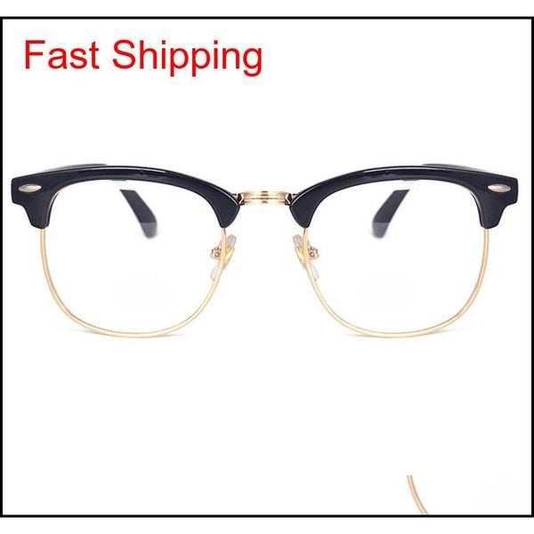 

new alloy half frame rivet computer goggles anti radiation-resistant clear fashion optical eye glasse qylrqg beauty888, Black