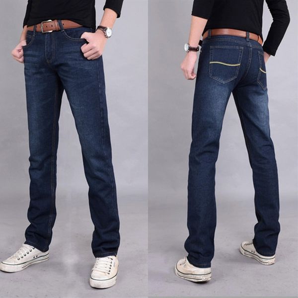 

left rom summer men's fashion high-quality goods cotton straight blue black casual jeans men slacks simple mens trousers
