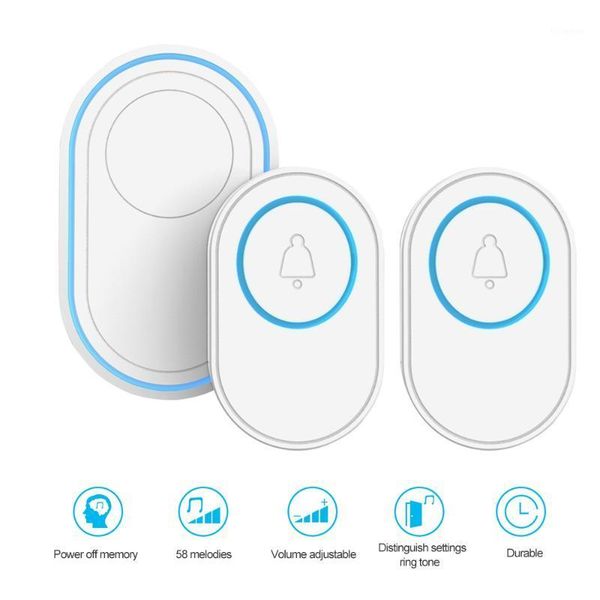 

wireless doorbell kit 2pcs outdoor doorbell 1pcs indoor chime with led 5 level volume 58 ringtones 328ft operation range outdoor1
