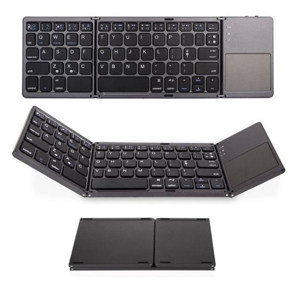 

mini folding keyboard bluetooth foldable wireless keypad with touchpad for lap tablet pc mobile phones