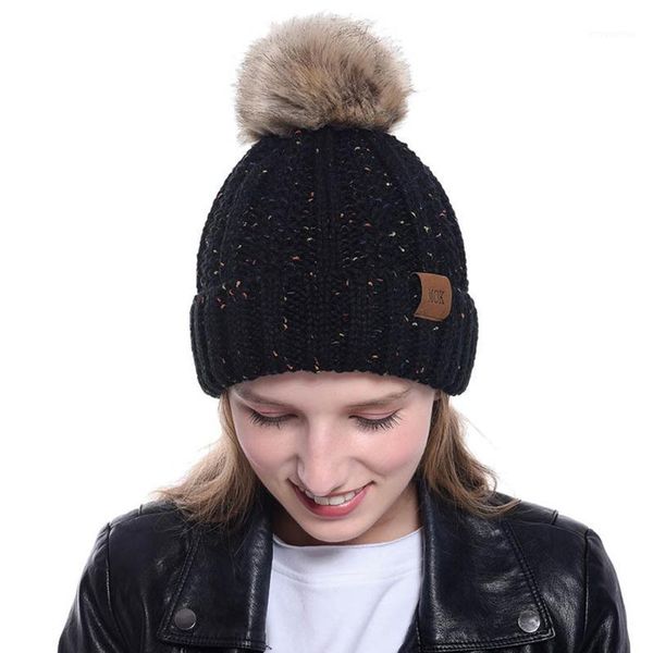 

knitted hat wool hemming hat women girls new keep warm winter solid casual outdoor ski pom adults ladies bonnet femme hiver1, Blue;gray