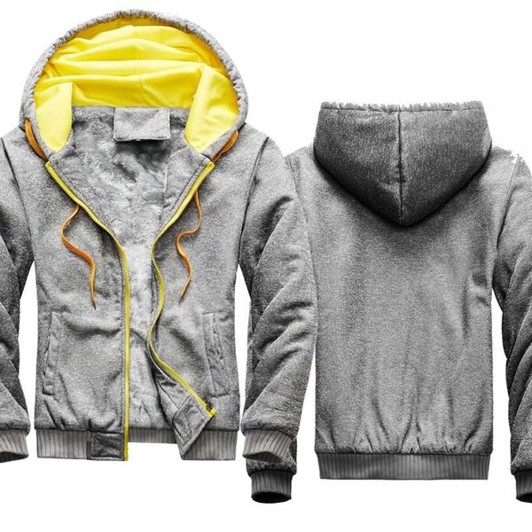 

men's down & parkas winter mens sport jacket fashion casual hoodie thicken warm wool fleece cotton harajuku zipper jackets, Black