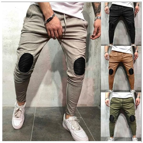 

joggers male trousers casual sweatpants men gym muscle cotton pencil pants fashion casual style asian size, Black