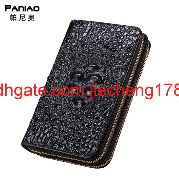 

new alligator pattern purse men's pu hand bag long multi card wallet hand bag men's purse straight, Red;black