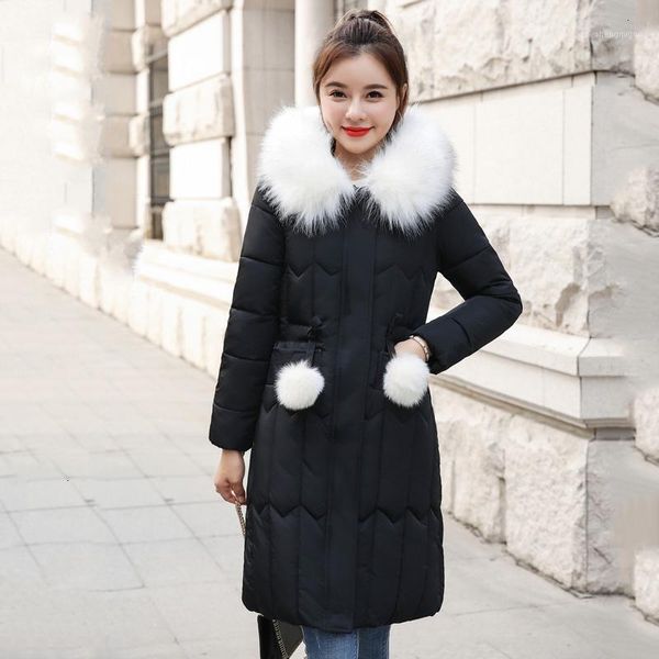 

winter coat women's jackets 2019 women's parka wet jackets runner with a cape great faux bont wreath plus large size1, Black