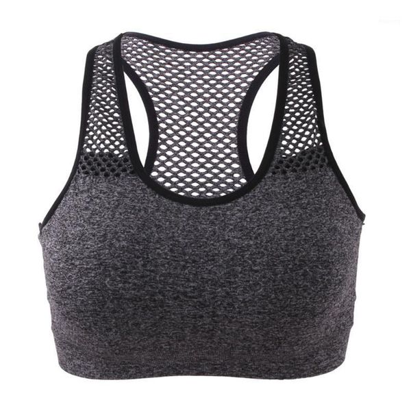 

gym clothing womens mesh sports bra absorbing no steel coil underwear for training fitness yoga running1, White;black