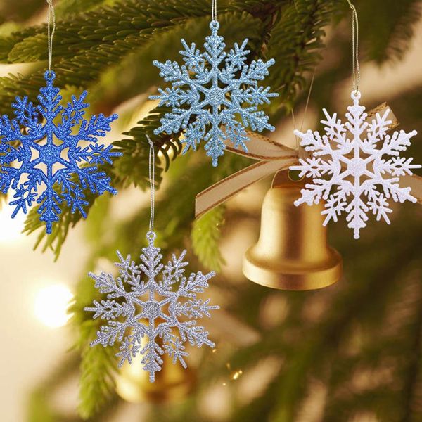 

6pcs 10см diy искусственный блеск снежинка украшения висячие украшения xmas tree decor для фестиваль рождественской вечеринки jllepv homecar