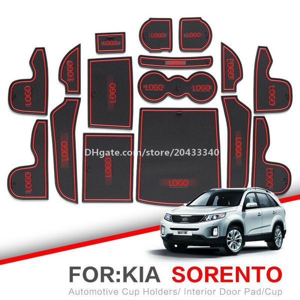 

car gate slot pad water coaster interior non-slip mats for kia sorento 2010-2019