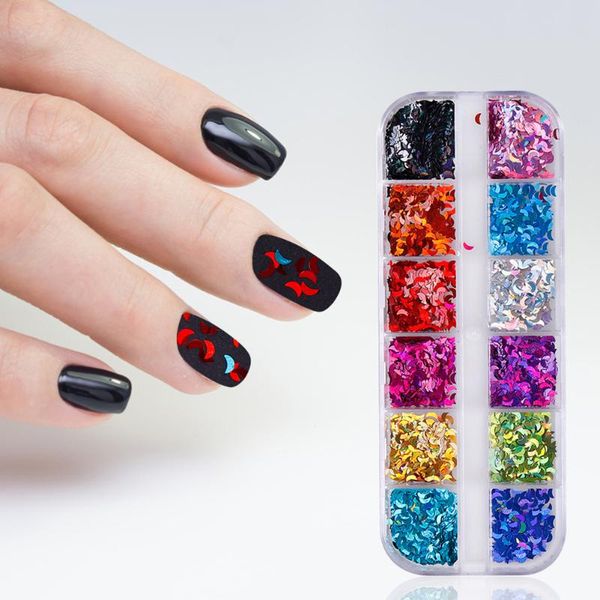 

classic 3d nail flakes sequins mixed color glitter powder manicure nail sequin diy flake personal beauty caring parts, Silver;gold