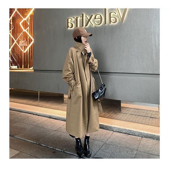 

women's wear coat windbreaker autumn v neck1, Tan;black