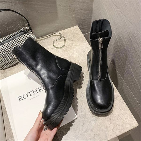 

front 2021 new of women short fall fashion black orange boots 4qd0