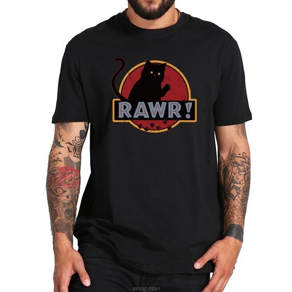 

sport funny t shirt rawr cool tee shirt homme cartoon graphic black white clothes crew neck fitness t-shirt eu size