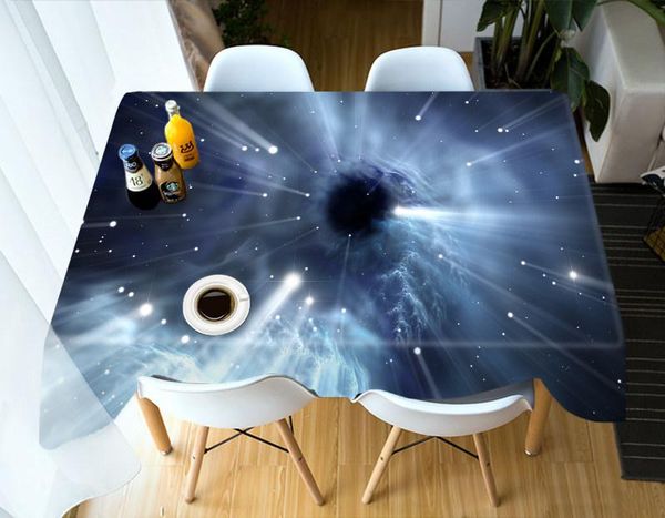

3d великолепные звезды скатерть красочные пространства тайфун сцена водонепроницаемый утолщение прямоугольной и круглой столовой ткань для с