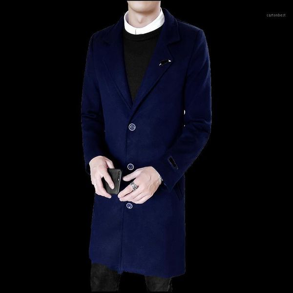 

men's trench coats autumn and winter mens coat business wedding party men long jacket large size 5xl 2021 overcoat1, Tan;black