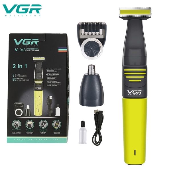 

vgr professional body hair trimmer for men beard stubble cutter electric nose mustache trimer rechargeable 220119