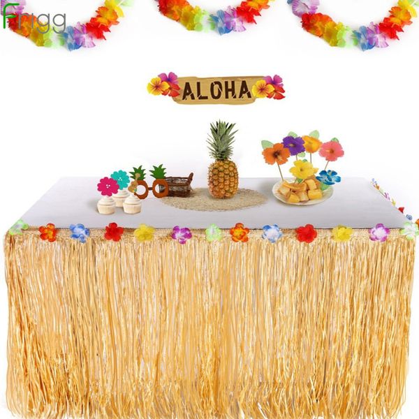 

frigg tropical hawaiian luau flower beach party decoration banquet skirts wedding tutu table skirt home decor