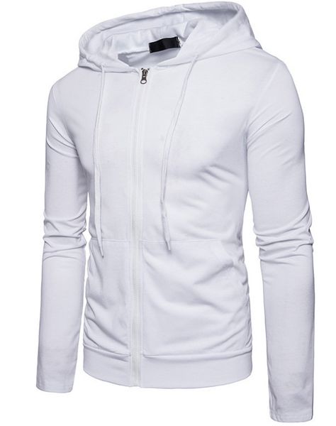 

men's cardigan sweater, the latest personality trend, men's all-match zipper hat fir solid color coat clothes, Black