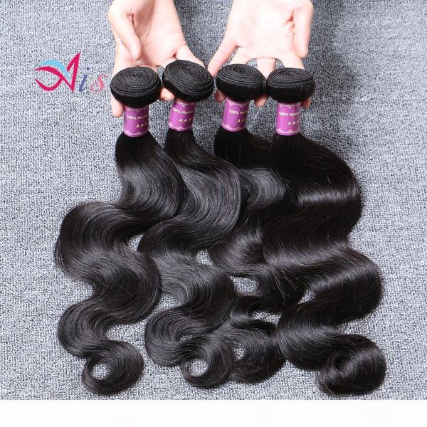 

6a malaysian hair body wave 4pcs lot hair products malaysian body wave malaysian hair bundles color 1b fast delivery in, Black