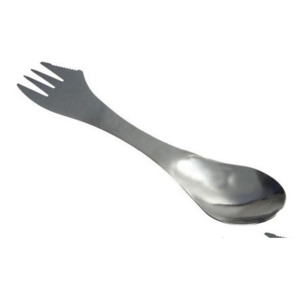 

new fork spoon spork 3 in 1 tableware stainless steel cutlery utensil combo kitchen outdoor picnic scoop/k jllkar jjxh